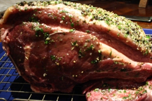 Rib of Beef with herb crust