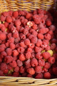 A basket of fresh raspberries