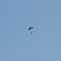 There goes the parachutist